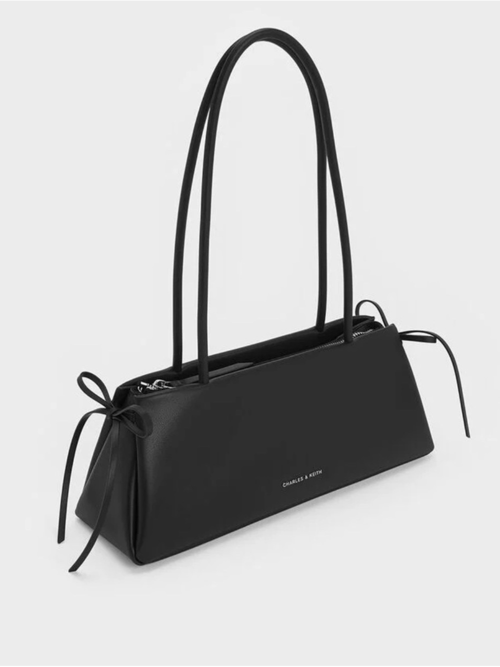 Charles & Keith Black Hazel Bow Shoulder Bag